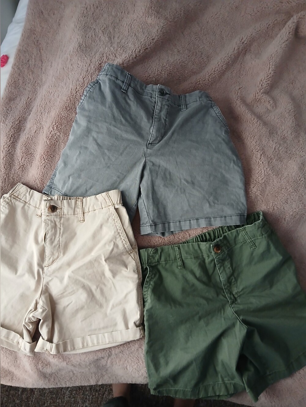 Lot Of 3 Old Navy Shorts Chino Khaki Green Grey Small
